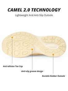 CAMEL CROWN 女士运动鞋凉鞋女款2024夏季户外轻便软底魔术贴鞋 - 米色 - 查看 7