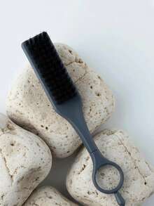 1pc Rotatable Gray Beard Brush, 360 Degree Swivel Barber Trimmer Cleaner, Multifunctional Hair Styling Tool