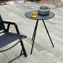 Outdoor Aluminum Alloy Folding Table, Lightweight Coffee Table, Portable Picnic Camping Table, Adjustable Small Round Table - Multicolor - View 2