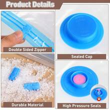 16 Pack Vacuum Storage Bags With Electric Air Pump - Vacuum Sealer Bags For Clothes Storage, Blanket, Duvets, Pillow...