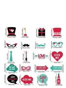 Bộ phụ kiện chụp ảnh sáng tạo bằng giấy chủ đề Ngày Valentine 2026 | Khung ảnh tình yêu trang trí tường tiệc | Tạo không khí ngọt ngào cho buổi lễ và các sự kiện | - Nhiều màu - Xem 9