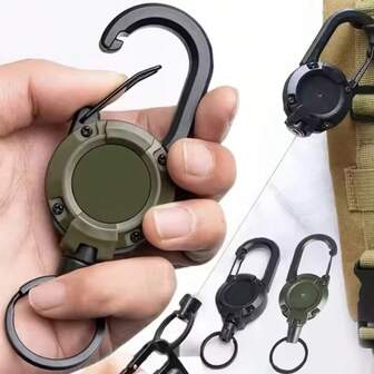 户外便携式可伸缩登山扣，多功能背包战术挂钩，可扩展战术挂钩，户外露营徒步配件，精美小礼物，适合露营、旅行、徒步