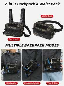 Outdoor Tactical Chest Bag, Fishing Vest Bag With Adjustable Strap, Tackle &Lure Storage Bag, Sport Chest Bag, Utility Molle Chest Rig For Hiking, Climbing, Running, Sport Chest Bag