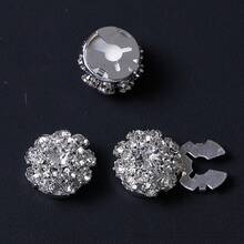 3 Pcs Rhinestone Button Covers, Cufflinks For Women, Crystal Button Detachable Clip On Button Covers Shirt Sleeve Button For Women Blouses Sparkly Button Covers For Clothing Decorative