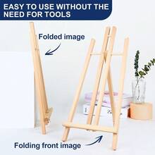 1/4/6-Pcs Wooden Easel Stand, 15.7 Inch Tabletop Display Stand For Painting Canvas, Portable Photo, Picture And Sign Holder, Art, Crafts, Small Wooden Table Top Paint Tripod Station | Back To School Supplies | Art Supplies - Multicolor - View 4