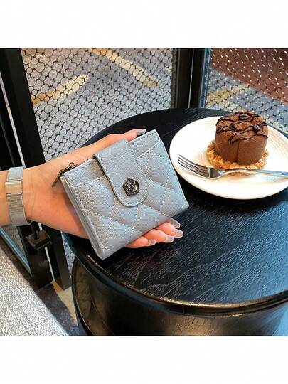 Portefeuille triptyque brodé en caviar pour femmes, portefeuille, petit portefeuille, portefeuille mignon, mini portefeuille, sacs à main pour femmes, portefeuille pour dames