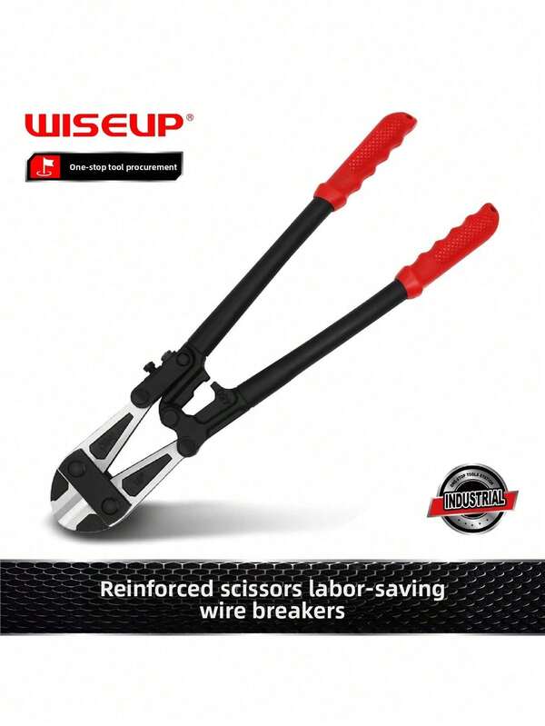 Cortador de pernos profesional WISEUP de 14 pulgadas, cortador de cable de uso intensivo para cable de acero y varilla de refuerzo, diseño de acero de cromo molibdeno que ahorra trabajo, alicates de corte de alambre de alto apalancamiento
