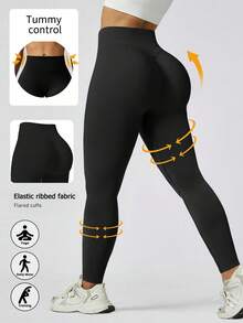 1 chiếc quần legging định hình dáng người dành cho nữ, thích hợp cho yoga, thể dục, chạy bộ ngoài trời, quần định hình eo cao mùa Giáng sinh, quần legging đen giúp thon gọn vòng eo, quần legging đen dành cho nữ, quần định hình giúp thon gọn. - màu đen - Xem 3