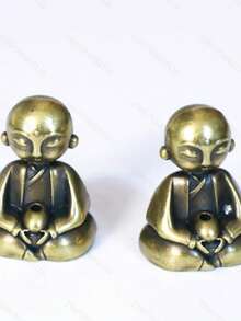 1个迷你冥想僧侣香炉，金属僧侣香炉，简约香薰装饰，适用于家居和办公室展示