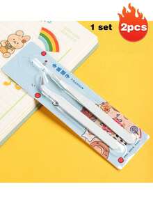 2pcs/Set Stainless Steel Tweezers Set (Straight & Curved), Includes Eyelash Tweezers, Tweezer Stickers And Paper Tape Clips, Multi-Functional Set For Stationery, DIY Scrapbooking, Albums, School Supplies, Macaron Crafts, Cooking, Stickers, Albums, Eyelashes, Jewelry Making, Models And More. - Multicolor - View 16