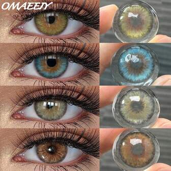 Un par de lentes de contacto de colores múltiples, hojas suaves, ojos agrandados, adecuados para uso diario, juegos de roles, desechables anuales, uso prolongado sin cansancio, comodidad duradera