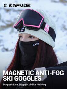 Kapvoe Anti-Fog Ski Goggles Snowboarding Snow Skiing Mask For Men Women Lens Kit UV400 Protection Snowmobile Glasses Motorcycle