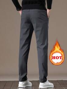 Men's Solid Color Pocket Straight Loose Casual Pants, Spring/Autumn/Winter - Dark Grey - View 5