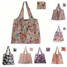 1 Reusable Shopping Bag, Foldable Portable Large Capacity Tote Bag, Suitable For Shopping, Office Work, Travel, Parties, Organizing And Storage - 30 loại hoa nhiều màu sắc - Xem 2