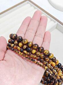 1pc 美拉德风格天然石项链（项链）法式复古天然虎眼石项链秋冬新款毛衣链潮流时尚锁骨链适合女性/情侣/女生日常/聚会/约会/逛街佩戴招财避邪，增强自信能量宝石