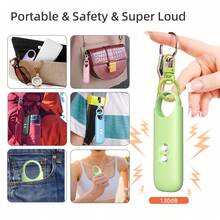 4pcs USB Rechargeable Personal Safety Alarm Keychain Dual LED Strobe Light 130dB Self Defense Siren Portable Self Defense Security Device For Women, Girls, Students, Elderly, Night Walking Running Camping Multi Pastel Color Available - Purple - View 5