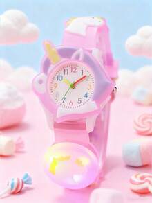 1pc/Set Creative Casual Minimalist Cartoon Cute Sweet Candy Color Unicorn Silicone Watch, Preferred By Teenagers And Students, & Year-End Promotion - Multicolor - View 5