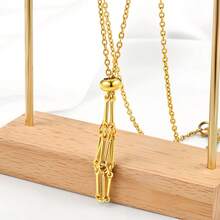 1 Stainless Steel Crystal Mesh Bag Bamboo Knot Necklace Woven Vacuum-Plated Gold Adjustable Chain Pendant Mesh Bag Titanium Steel Jewelry Chain Suitable For Balancing Spiritual Energy - Net Chain - View 8