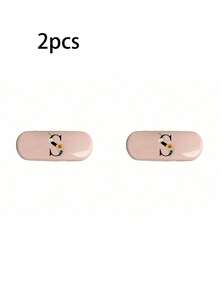 1个米白色纯色眼镜盒，字母印花硬质PU皮革眼镜盒，全新简约设计，便携，防水，防尘，挂件式眼镜盒，适用于太阳镜和近视眼镜，眼镜保护收纳盒，男女通用眼镜整理盒 - 粉色 - 查看 59