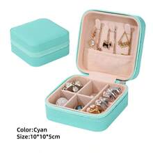 1 Stück tragbare Schmuckbox, kleine Schmuckboxen für Frauen, einfacher Schmuckorganizer für Zuhause, Reiseorganizer, feiner Mini-Aufbewahrungskasten für Ohrringe, Schmuck, Reißverschluss-Etui für Ohrringe, Ringe, Halsketten, Armbänder, tragbare Schminktasche, süße Kosmetiktasche, Schul-Grundausstattung, unvergessliches Urlaubsgeschenk, Brautjungferngeschenk und Reiseessentials, doppellagige tragbare Mini-Ausstellungsaufbewahrungsbox, Muttertags-Geschenk