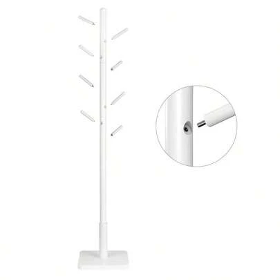 Coat Rack, Solid Wood Coat Stand, Free Standing Hall Coat Tree With 8 Hooks For Coats, Hats, Bags, Purses, For Ent...