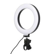 Aro de luz de 6 pulgadas para portátil, clip para ordenador, luz de relleno para vídeo, conferencia, anillo de luz de belleza para reuniones de Zoom, maquillaje, selfies - Negro - Ver 10