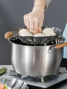 1/3pcs Multi-Functional Stainless Steel Collapsible Steamer Tray, Expandable Steamer, Expandable Fruit Plate, Small Steamed Buns Steamer Grid, Steamer, Steamer Drawer, Steamer Rack - Multicolor - View 9