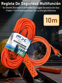 Electronics Extensión Multicontacto Naranja 3/5/7/8/10/15/20/25 Metros Extensión universal - 10 metros - Ver 12