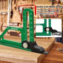 Woodworking Height Gauge 0-60mm Depth Gauge, Precision CNC Machined Height Measuring Tool For Table Saw, Aluminum Alloy Setting Up Gauge For Router Table Drill, Table Saw Accessories - Green - View 5
