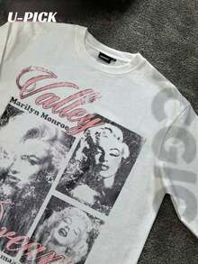 Yi Er San - Vintage White  Valley Dreams  Streetwear Tee  Casual Top, Men's Casual Long-Sleeved T-Shirt, Made Of 100% Cotton, Slightly Stretchy, Soft And Comfortable, It Is An Everyday Must-Have Item For Home, Outdoor And Gym, And Also A Great Gift - 白色 - 查看 3