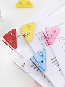 7个彩色三角形纸质文件夹，耐用塑料材质，多用途防滑，适用于办公、学习、文件收纳和存储，三角形角夹文件夹 - 彩色 - 查看 6