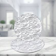 Plato de Cerámica "Luz de Luna", 26.5 cm, Diseño Elegante y Resistente - Burdeos - Ver 3