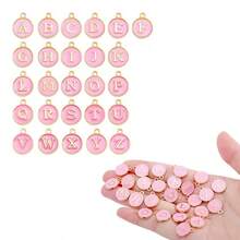26pcs A-Z Letter Pendant, Round Double-Sided Enamel Letter Charms, Suitable For DIY Personalized Jewelry Making - Circular Oil Drop - View 6