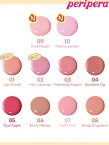 Peripera K-Beauty SYRUPY TOK CHEEK 液体腮红，水润妆效，全天候保湿，丝滑柔润质地，自然透亮妆感，奶油腮红配方，日常妆容 - #07 Airy Pink - 查看 6