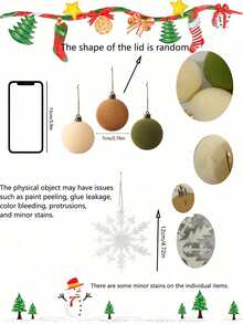 9 pezzi - Palline di Natale in velluto, 8cm, palline di Natale con effetto vellutato, decorazioni natalizie, decorazioni per albero di Natale, decorazioni per feste di famiglia, ornamenti natalizi da appendere per la casa, decorazioni natalizie, matrimonio, regalo di Natale (Marrone, Verde, Beige)