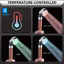 1pc High-Pressure Filter Shower Head, 3-In-1 Digital Display Filter Shower Head With LED Colorful Color-Changing Light, Handheld Filter Shower Faucet, Equipped With Digital Temperature Display And Negative Ion Filter Water Spray Device, Suitable For All Skin Types, Bathroom Accessories Bathroom Accessories Bathroom Tools - Multicolor - View 6