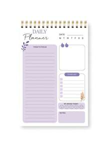 BUBU 1pc Spiral Daily Planner To Do List Notepad - Undated Goals Planning Pad With Hourly Schedule Tear-Off Notepad,Stationery Office School Supplies Back To School - Green - View 11