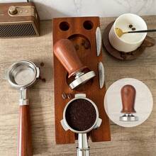 Aimall 304 Stainless Steel Coffee Tamper Press Non-Slip Handle Even Tamping 51/53/58mm - Brown - View 11