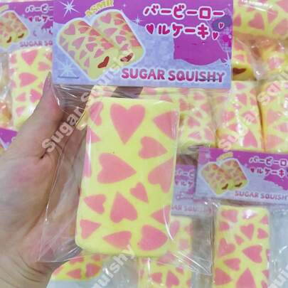 Soft & Slow Rising Heart-Shaped Cake Roll Squishy Toy, Stress Relief Squeeze Toy