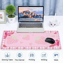 Strawberry Mouse Pad Gaming, Large Mouse Pad Desk, Extended Desk Mousepad With Non - Slip Rubber Base Stitched, Keyboard Gaming Home Office, Pink, 35.4 Inchx 15. Inch - 35.4L X 15.7W Inches + Mpad#pink01-strawberry - View 4