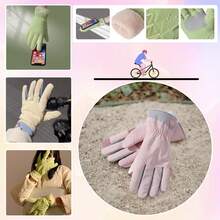 [One Size] 1 Pair Women's Thermal Lined Ski Gloves, Touchscreen Thick Gloves, Winter Warm Gloves, Arctic Velvet Cycling Gloves, Cute Design, Focus On Warmth And Comfort, Thick And Skin-Friendly, Contrast Color Cuff, Non-Slip Palm Pad, Finger Touchscreen Capability, Combining Warmth, Style And Practicality, Suitable For Daily Commute And Other Scenarios - Full Finger - View 14