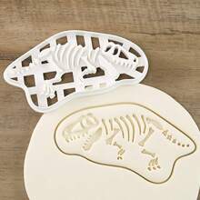 Jurassic Dinosaur Fossil Imprint Cutter Biscuit Cookie Mold Baking Tool Dinosaur Stamp Mold T-Rex Pteranodon Triceratops Fossil DIY Mold - White - View 13