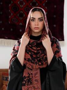 1 pieza Pañuelo de cabeza de mujer estilo bohemio vintage con estampado de cachemira, elegante y casual para otoño/invierno, chal, adecuado para uso diario