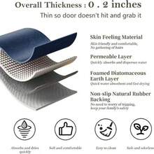 Modern Large Size Bathroom Mat - Diatomaceous Earth Bathroom Floor Mat, Non-Slip, Quick-Drying, Absorbent Diatomaceous Earth Bathtub Mat (15.7 Inches X 39.4 Inches, Navy Blue), Suitable For Bathrooms And Modern Design Styles.