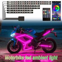 6-In-1 Motorcycle Modification Decoration Kit, 12V Hard Wiring Installation, RGB Music Synchronization Mode Cool Atmosphere Effect, Holiday Party Atmosphere Decoration Supplies, Dedicated To Cool Motorcycles, Wireless APP/Remote Control. - tow 6 LED light - 查看 3