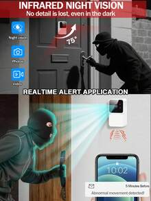 Table Lamp 智能无线可视门铃，具备夜视、双向语音、APP控制和移动侦测功能，安装简便，适用于家庭安防。