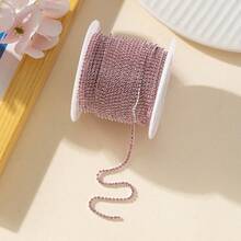 1 Roll 6.5# 2mm 400cm Super Sparkling Rhinestone Chain, Nail Art Decoration Chain, DIY Decoration Chain, Diamond Chain - Black and White - View 19