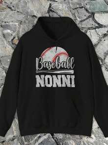 Fleece Sweatshirt,Black Hoodie, Baseball Nonsi, High End Hoodies, All- Season Wear From Chilly Spring To Cold Winter, Durable Stitching Built To Last Through Daily Wear,Hoodies For Men And Women,Sudaderas Para Hombre,300g Cotton Casual  Hoodies, Oversize Hooded Sweatshirt With Pockets,Graphic Hoodies,Fall And Winter Long Sleeve,Christmas Hoodie, New Year Hoodie, Christmas And New Year Gifts - 黑色 - 查看 1