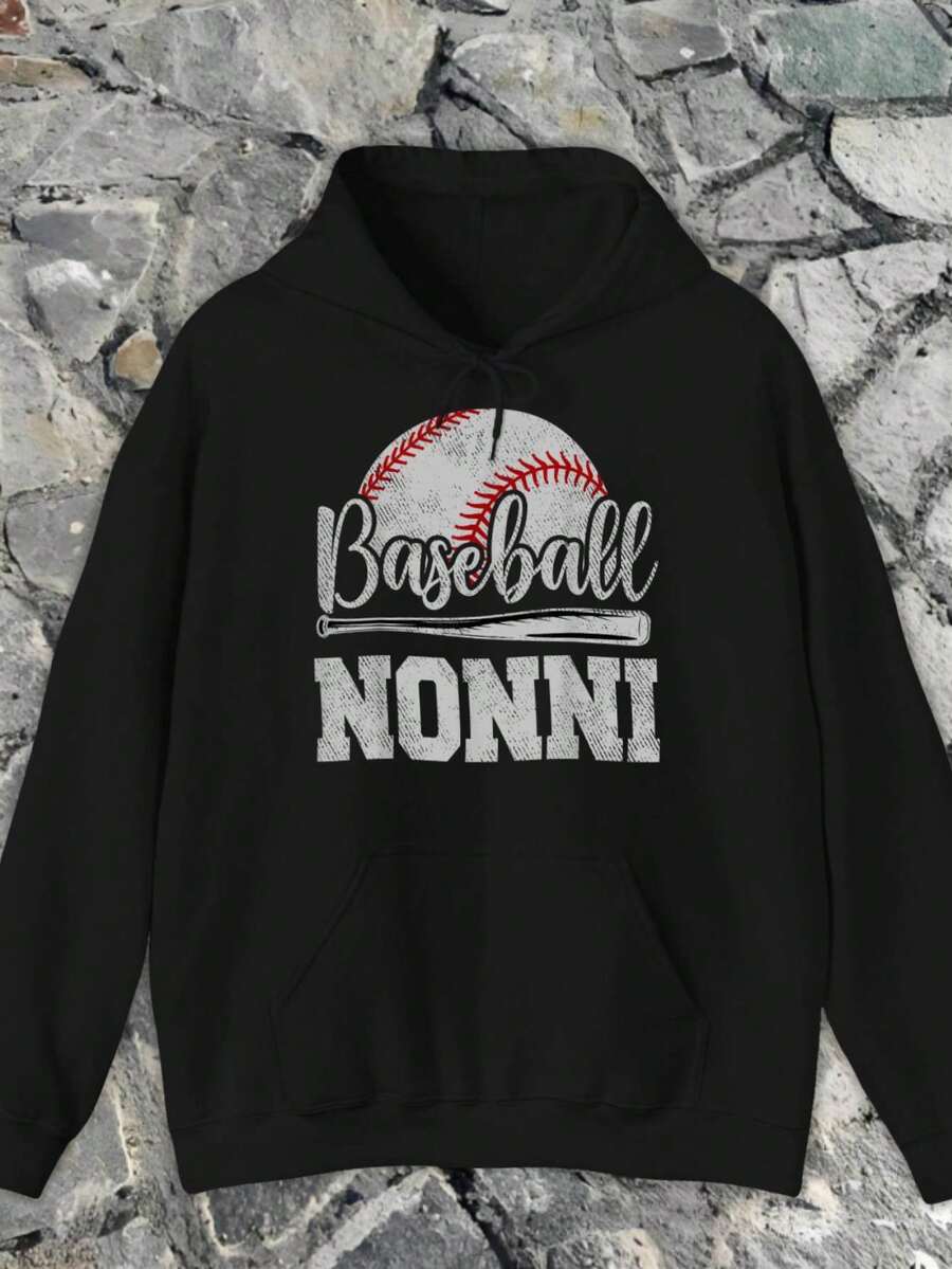 Fleece Sweatshirt,Black Hoodie, Baseball Nonsi, High End Hoodies, All- Season Wear From Chilly Spring To Cold Winter, Durable Stitching Built To Last Through Daily Wear,Hoodies For Men And Women,Sudaderas Para Hombre,300g Cotton Casual  Hoodies, Oversize Hooded Sweatshirt With Pockets,Graphic Hoodies,Fall And Winter Long Sleeve,Christmas Hoodie, New Year Hoodie, Christmas And New Year Gifts - 黑色 - 查看 1