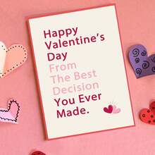 Romantic Valentine's Day Card For Him Her, Funny Valentines Day Card For Husband Wife, Valentines Day Gifts For Partner, Happy Valentine's Day From The Best Decision You Ever Made - Multicolor - View 7